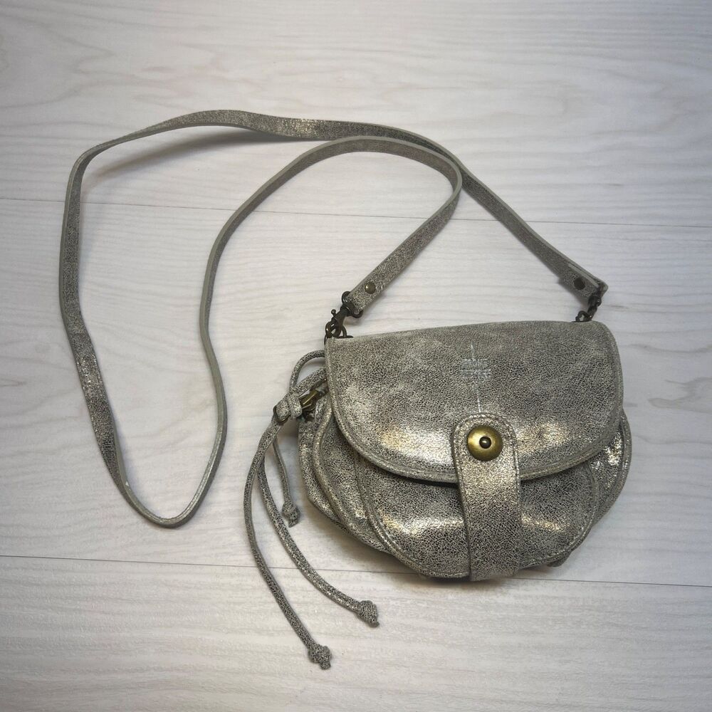 Jerome Dreyfuss Momo Bag in Silver Metallic Leather Crossbody Rare